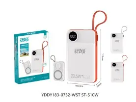 WINNING STAR POWER BANK 22.W FAST CHARGE WITH WIRELESS CHARGING 10000mAh ST-S10W