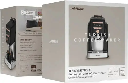 LEPRESSO Turkish Coffee Maker 700W 0.8 LTR KaveMystique Automatic LPCFFKM0041BK