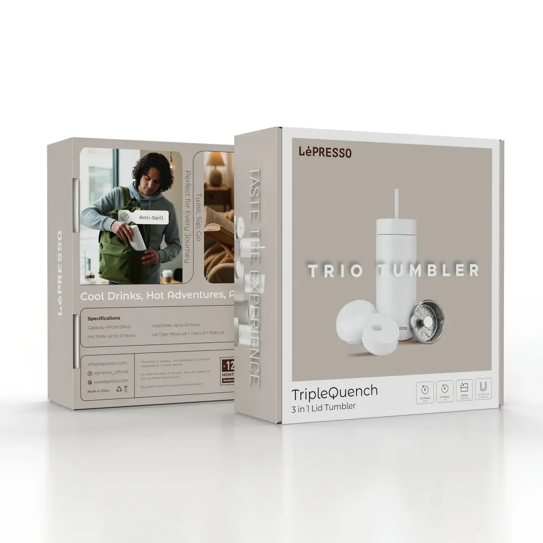 Lepresso TripleQuench 3-In-1 Lid Tumbler LPCFFTQ0063WH