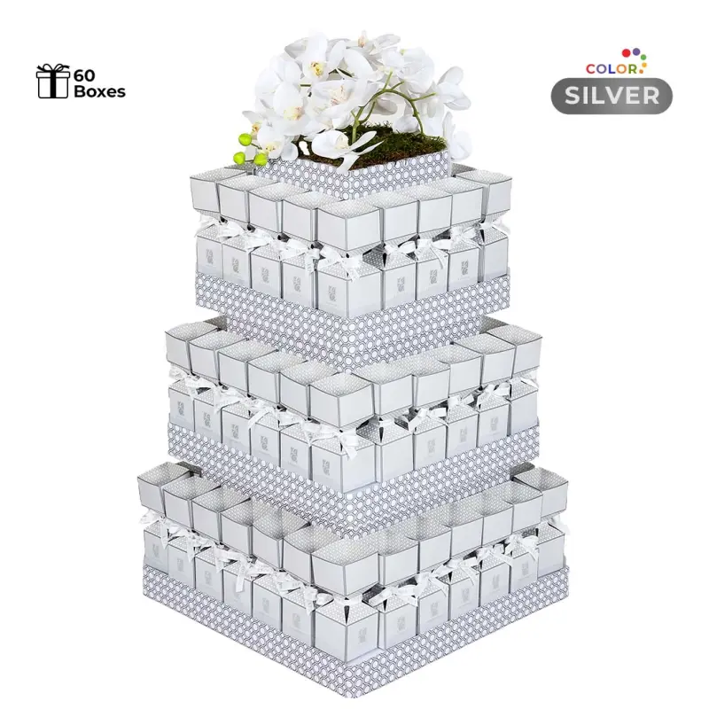 Square Giveaway Stand  silver (60 Boxes)