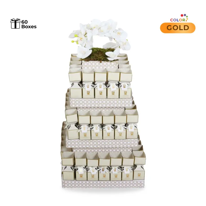 Square Giveaway Stand Gold (60 Boxes)